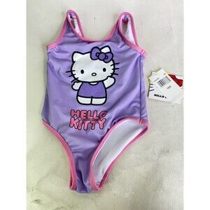 Sanrio Hello Kitty Purple One Piece Swim Swimsuit Swimwear Girls Size 18 Months